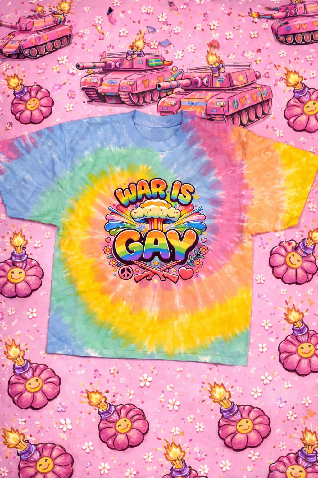 War is Gay tie dye t-shirt